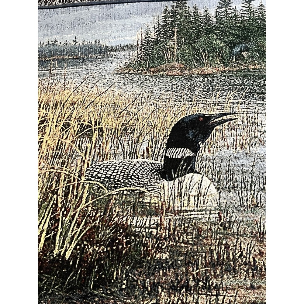 Vintage Ducks Unlimited Throw Blanket "Common Loons" By Michael Sieve 64x48 READ